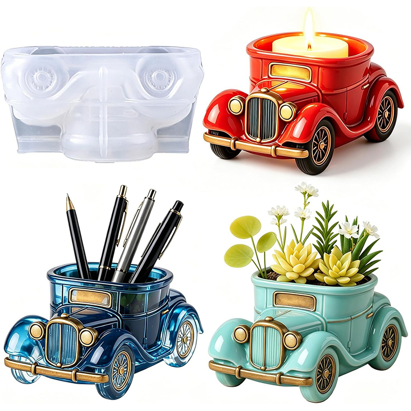 3D Printing Vase - 3D Vintage Bus Car Succulent Pot