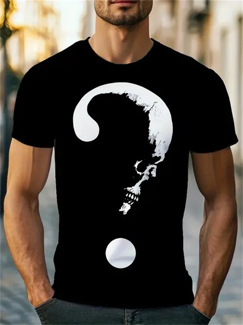 3D Printing Question - Men's Black Skull Question Mark Print