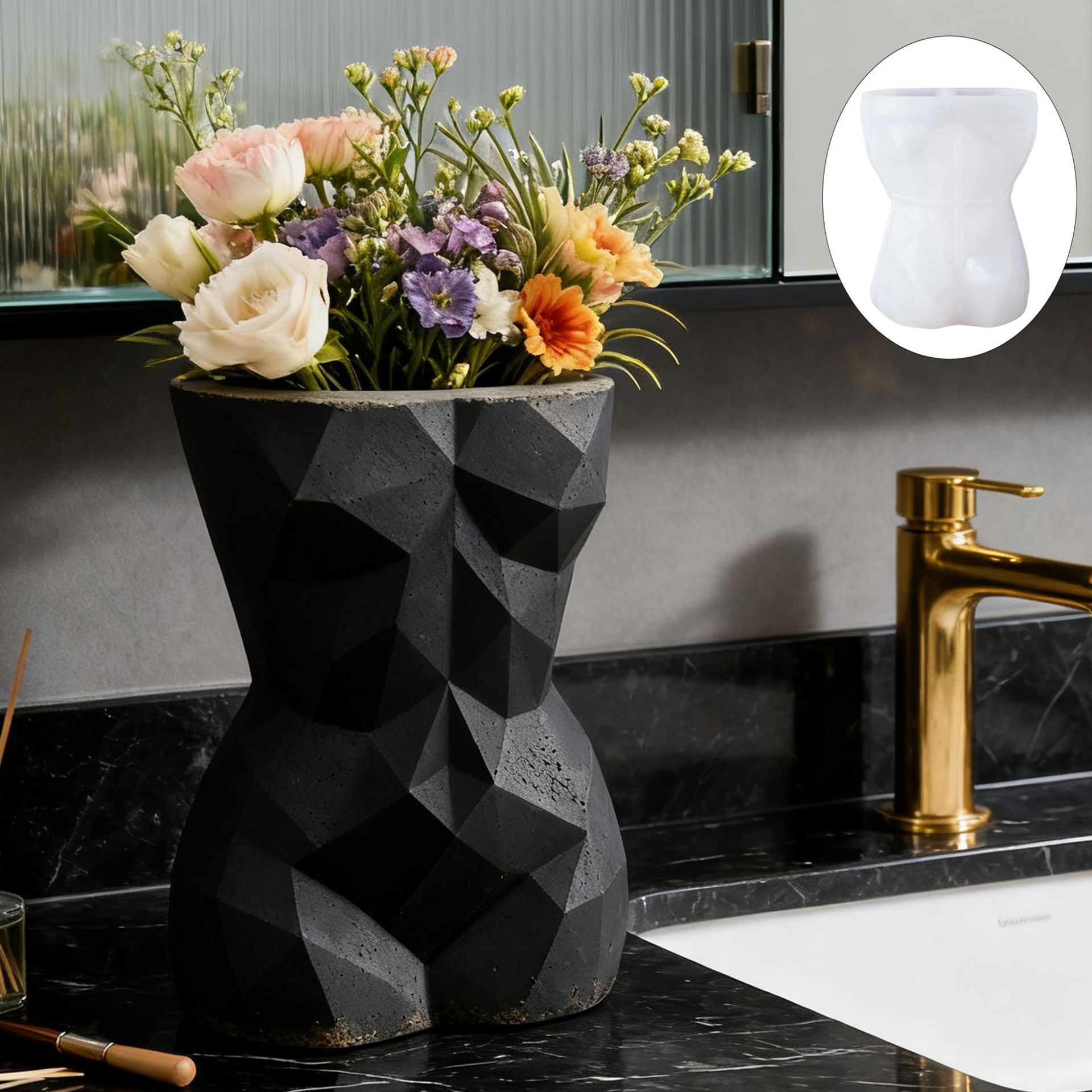 3D Printing Vase - 3D Geometric Female Body Flower Pot