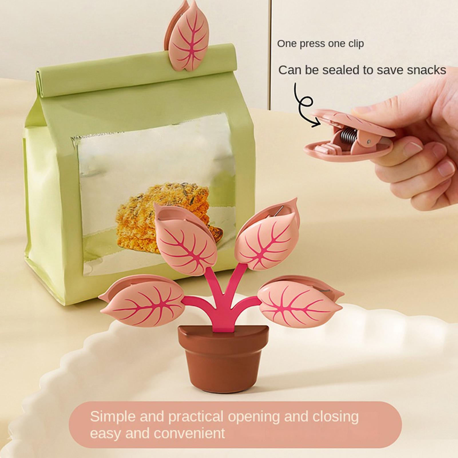 3D Printing Vase - Green Pink Leaves Shaped Food Sealing