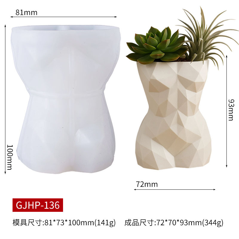 3D Geometric Female Body Flowe - огляд і ціна 3D Printing Vase