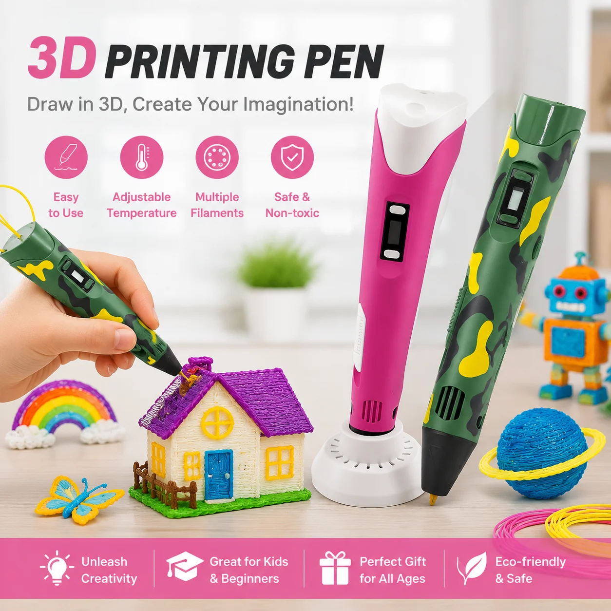 3D Printing Pen with 9M PLA Fi - огляд і ціна 3D Printing Pen For Adults