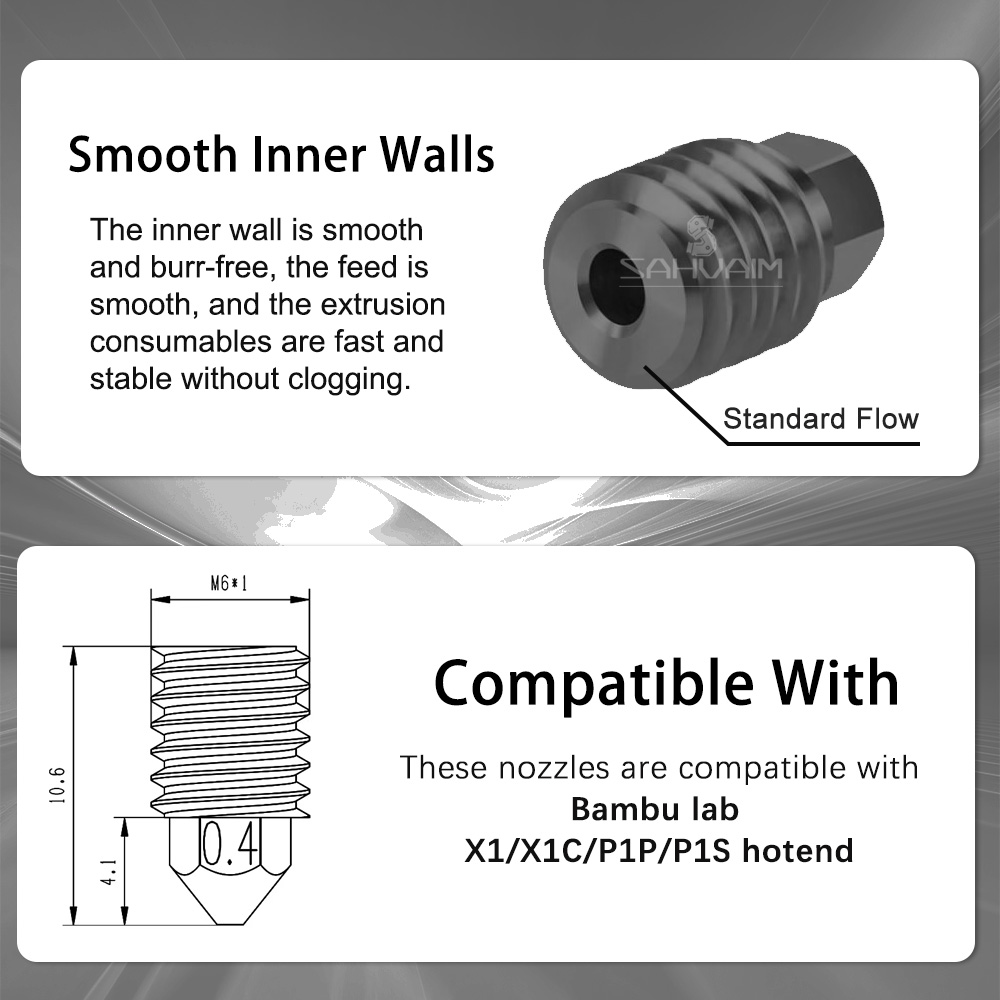 3D Printer Nozzle 0.2mm 0.4mm  - огляд і ціна 3D Printing X1 Carbon